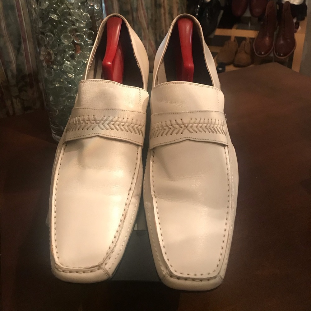 White Canall loafer size 12
